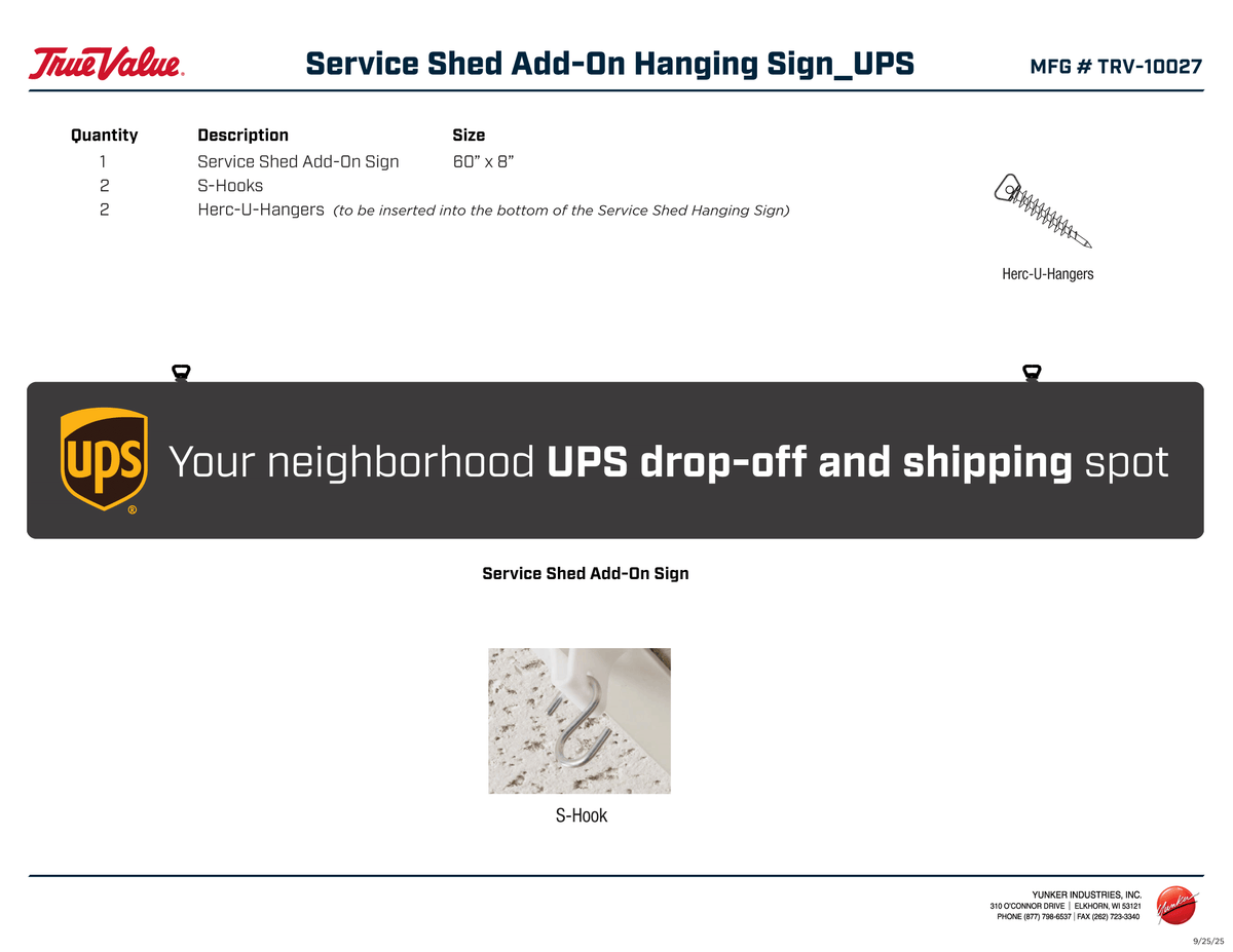 Service Shed Add On KIt
